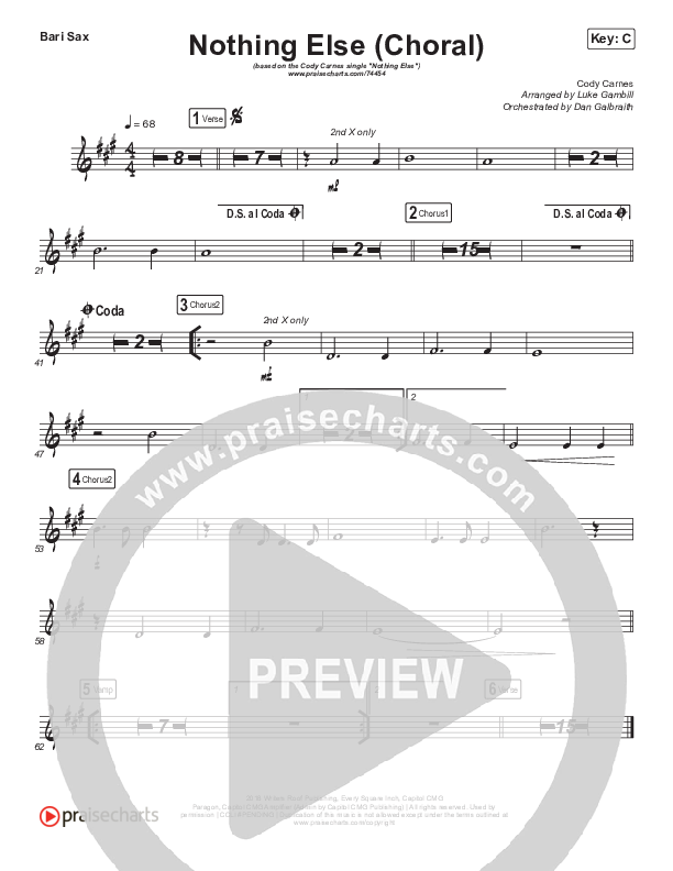 Nothing Else (Choral Anthem SATB) Bari Sax (Cody Carnes / Arr. Luke Gambill)