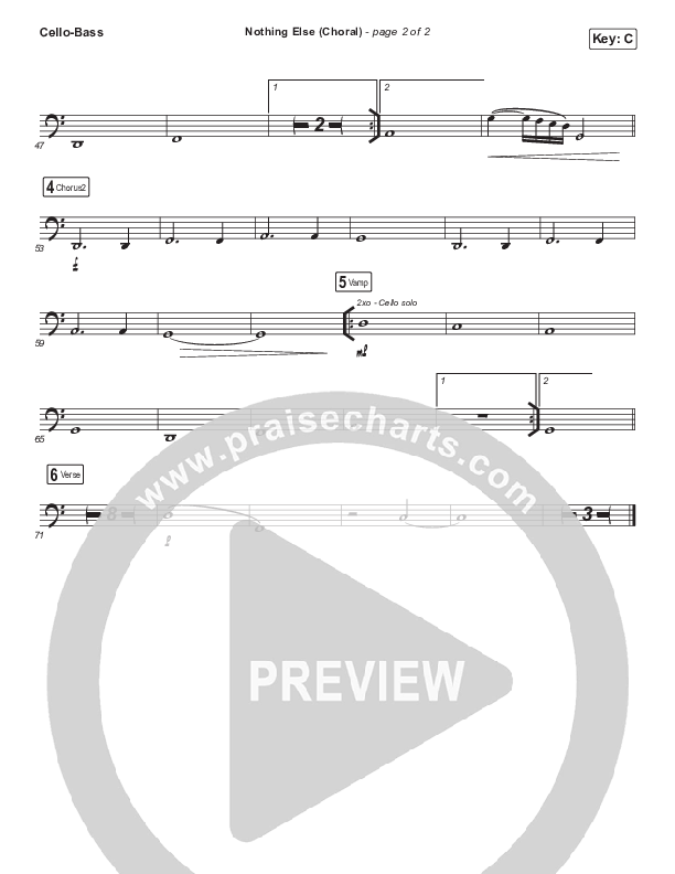 Nothing Else (Choral Anthem SATB) Cello/Bass (Cody Carnes / Arr. Luke Gambill)