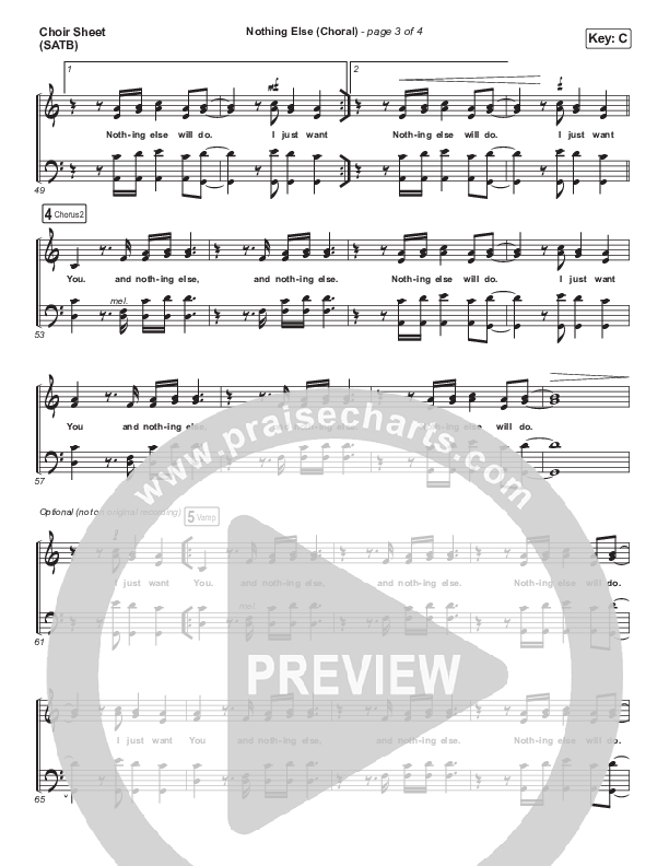 Nothing Else (Choral Anthem SATB) Choir Sheet (SATB) (Cody Carnes / Arr. Luke Gambill)