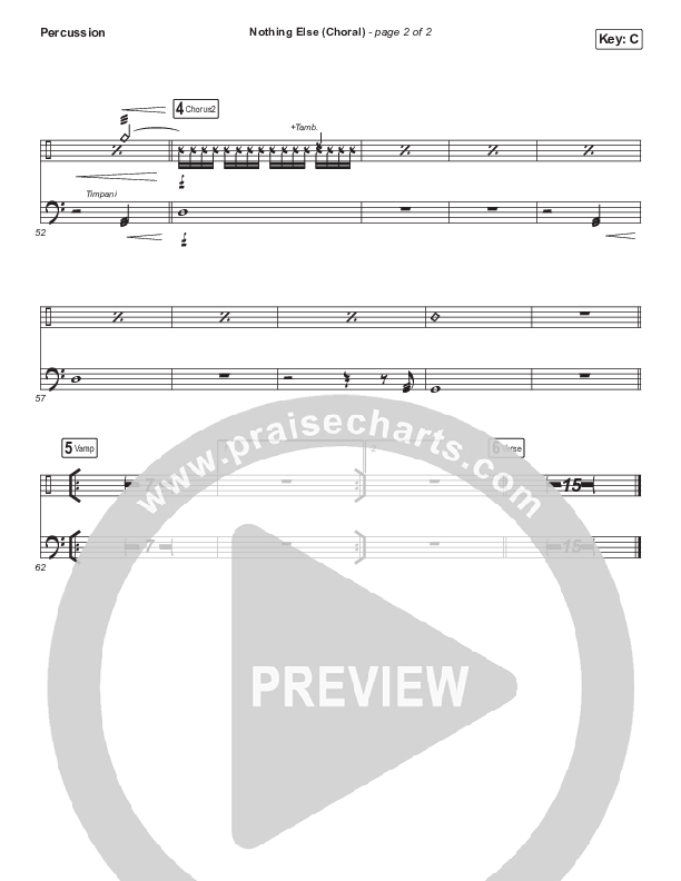 Nothing Else (Choral Anthem SATB) Percussion (Cody Carnes / Arr. Luke Gambill)