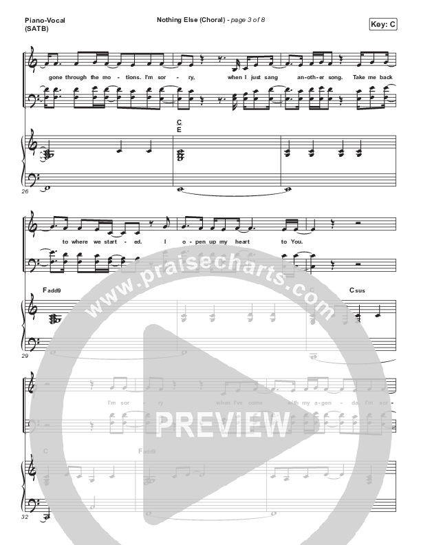 Nothing Else (Choral Anthem SATB) Piano/Vocal Pack (Cody Carnes / Arr. Luke Gambill)