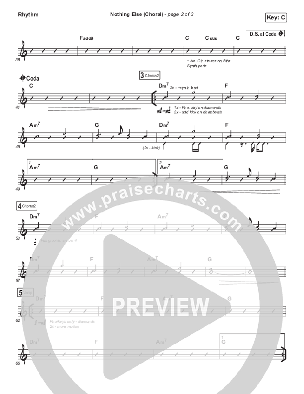 Nothing Else (Choral Anthem SATB) Rhythm Chart (Cody Carnes / Arr. Luke Gambill)