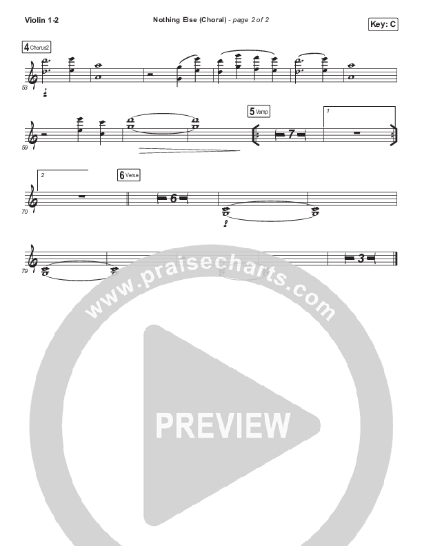 Nothing Else (Choral Anthem SATB) Violin 1/2 (Cody Carnes / Arr. Luke Gambill)
