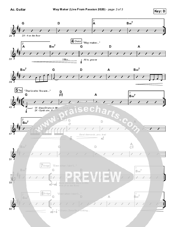 Way Maker (Live From Passion 2020) Acoustic Guitar (Passion / Kristian Stanfill / Cody Carnes / Kari Jobe)