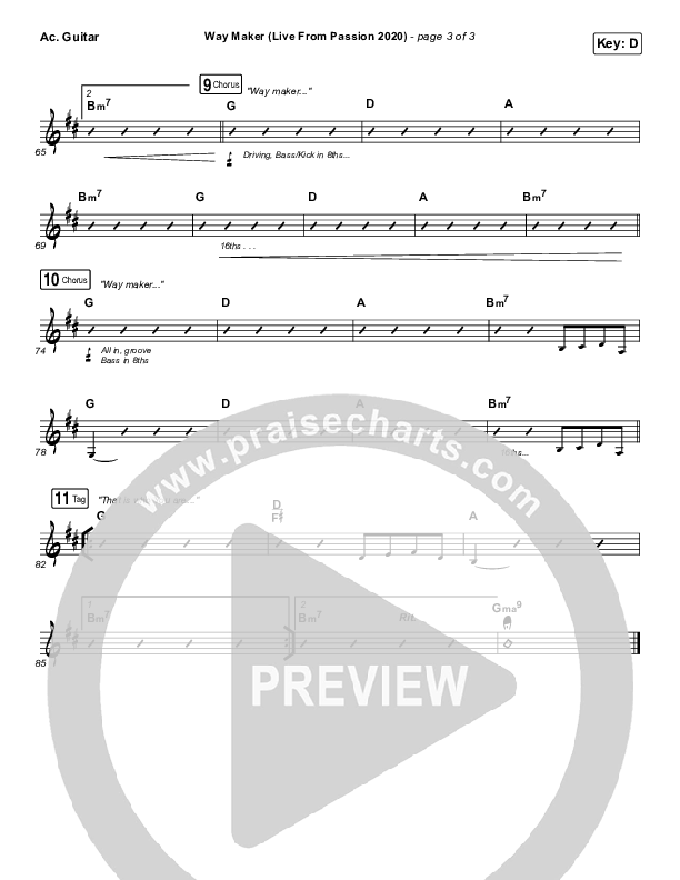 Way Maker (Live From Passion 2020) Acoustic Guitar (Passion / Kristian Stanfill / Cody Carnes / Kari Jobe)