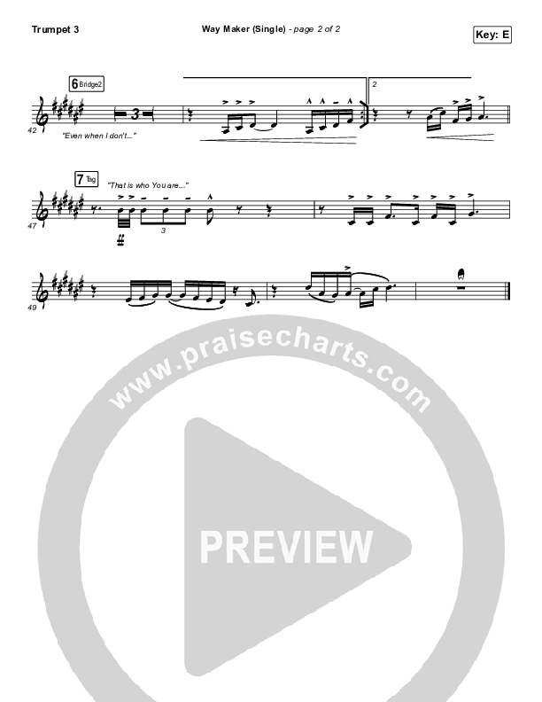 Way Maker (Single) Trumpet 3 (Leeland)