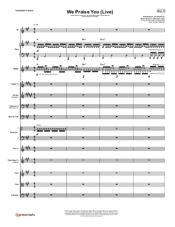 We Praise You (Live) Conductor's Score (Bethel Music / Brandon Lake)