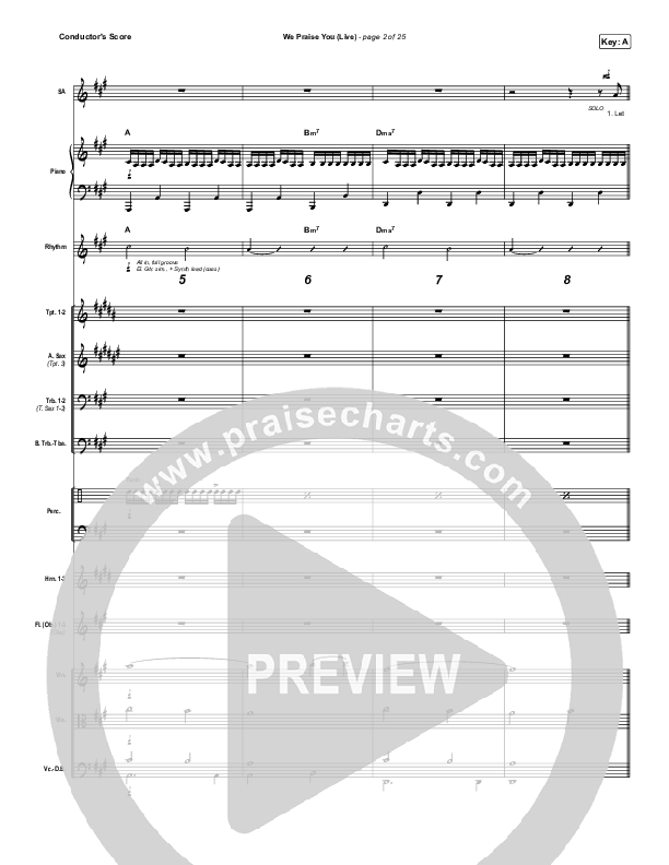 We Praise You (Live) Conductor's Score (Bethel Music / Brandon Lake)