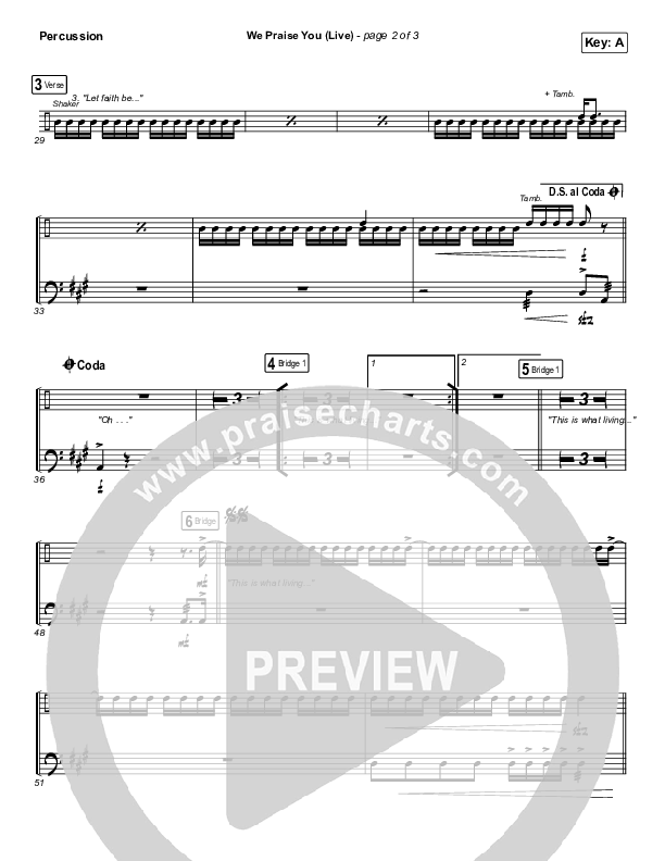 We Praise You (Live) Percussion (Bethel Music / Brandon Lake)