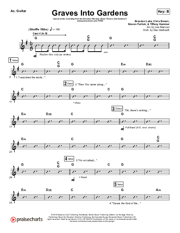 Graves Into Gardens (Live) Acoustic Guitar (Elevation Worship / Brandon Lake)