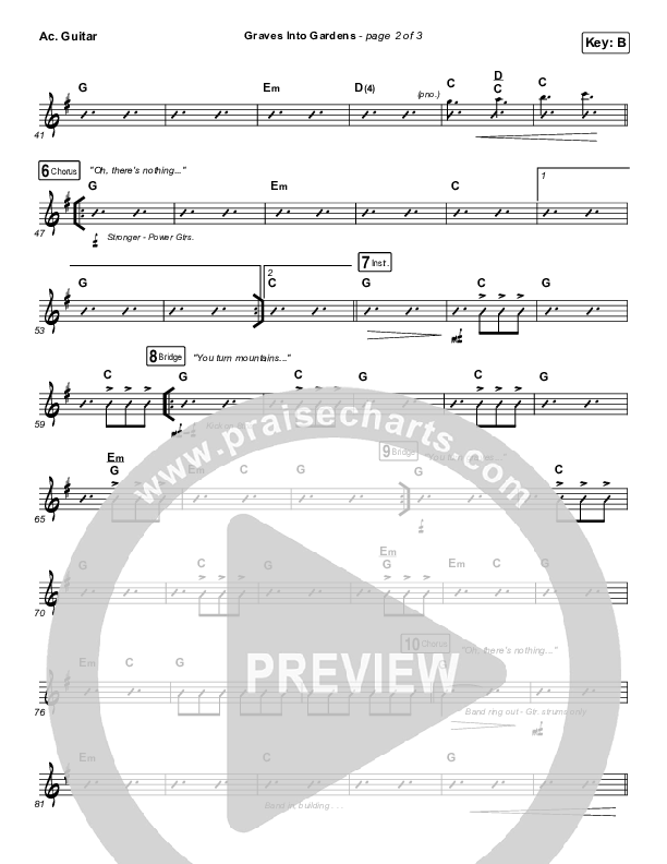 Graves Into Gardens (Live) Acoustic Guitar (Elevation Worship / Brandon Lake)