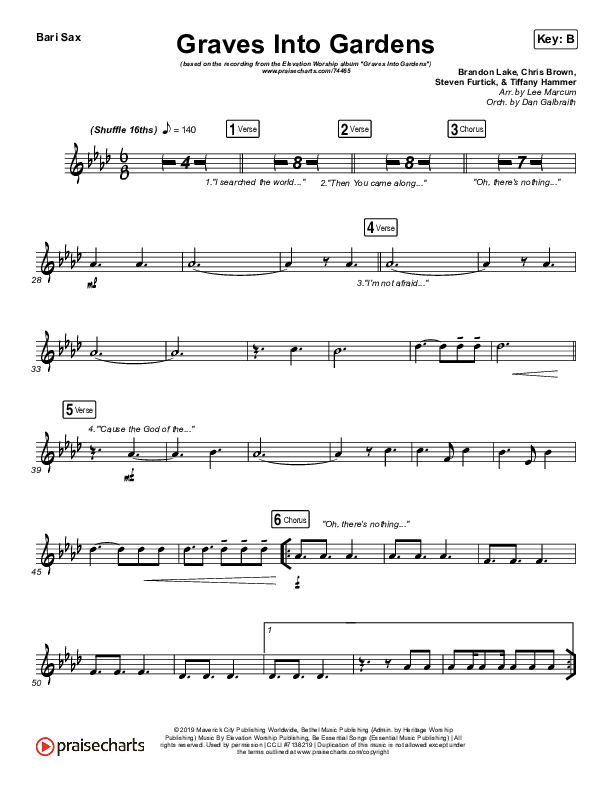 Graves Into Gardens (Live) Bari Sax (Elevation Worship / Brandon Lake)