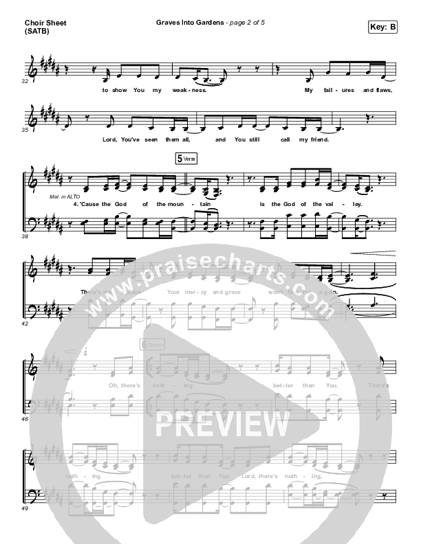 Graves Into Gardens (Live) Choir Vocals (SATB) (Elevation Worship / Brandon Lake)