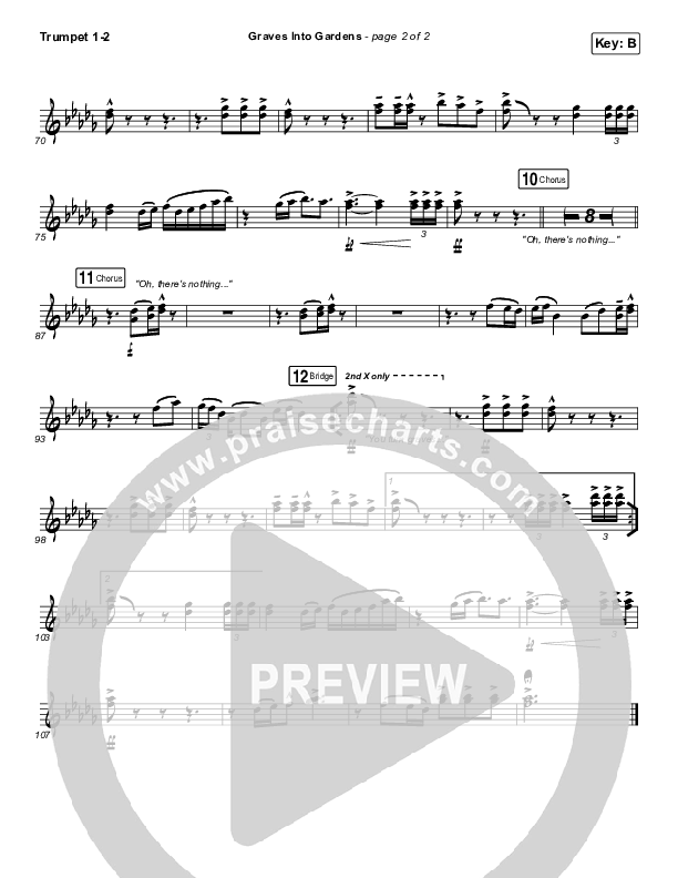 Graves Into Gardens (Live) Trumpet 1,2 (Elevation Worship / Brandon Lake)