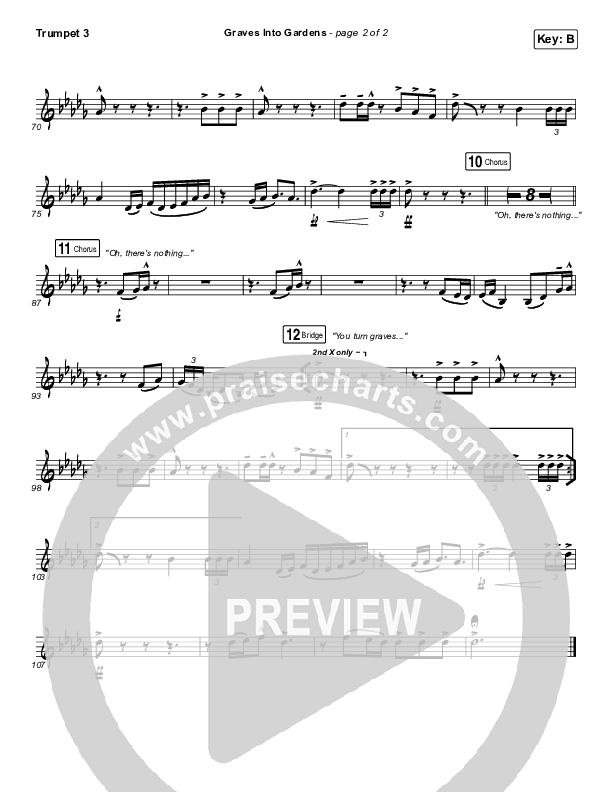 Graves Into Gardens (Live) Trumpet 3 (Elevation Worship / Brandon Lake)