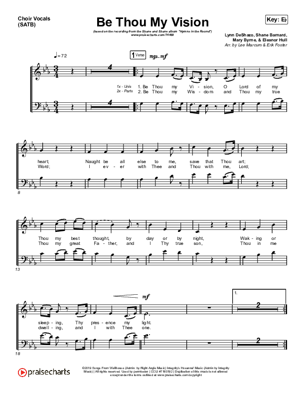 Be Thou My Vision (Lord You Are) Choir Vocals (Anthem SATB) (Shane & Shane/The Worship Initiative)