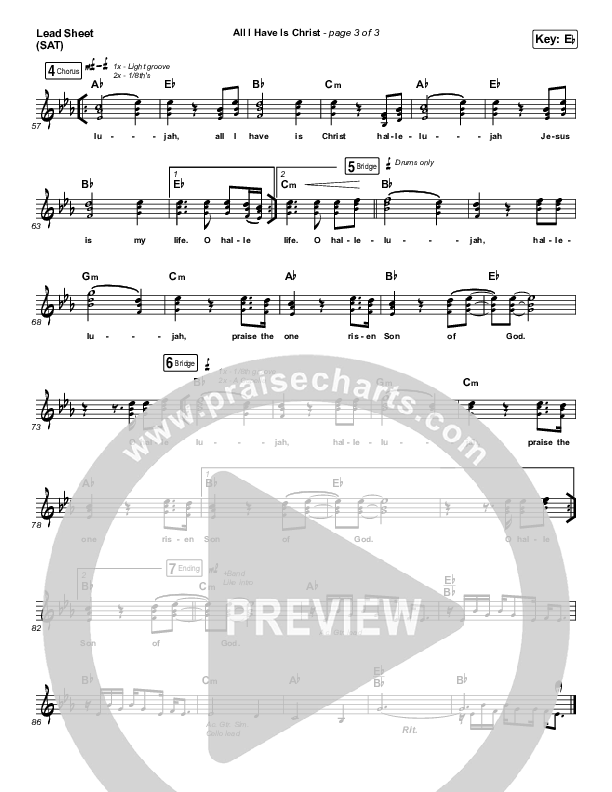 All I Have Is Christ Lead Sheet (SAT) (Shane & Shane/The Worship Initiative)