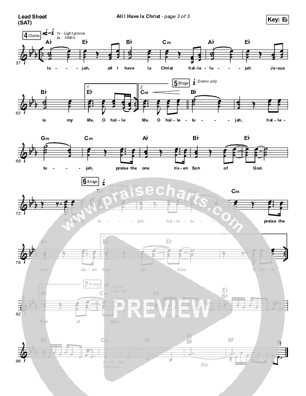 All I Have Is Christ Lead Sheet (SAT) (Shane & Shane/The Worship Initiative)