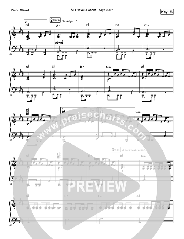 All I Have Is Christ Piano Sheet (Shane & Shane/The Worship Initiative)