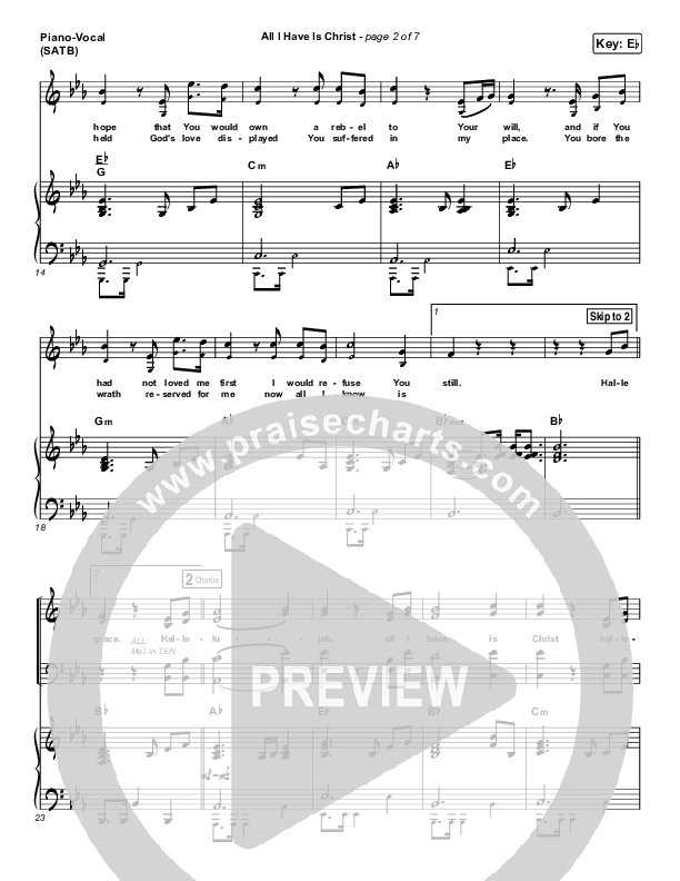 All I Have Is Christ Piano/Vocal (SATB) (Shane & Shane/The Worship Initiative)