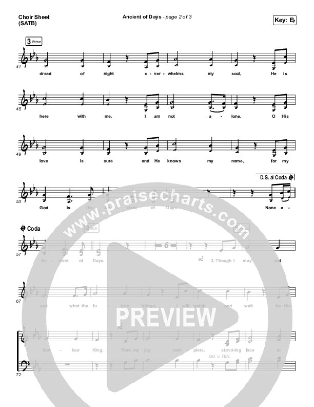 Ancient Of Days Choir Sheet (SATB) (Shane & Shane/The Worship Initiative)