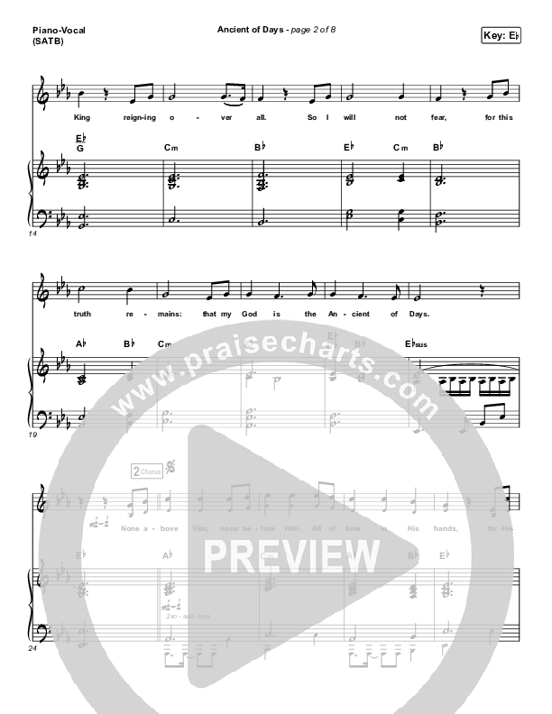 Ancient Of Days Piano/Vocal (SATB) (Shane & Shane/The Worship Initiative)