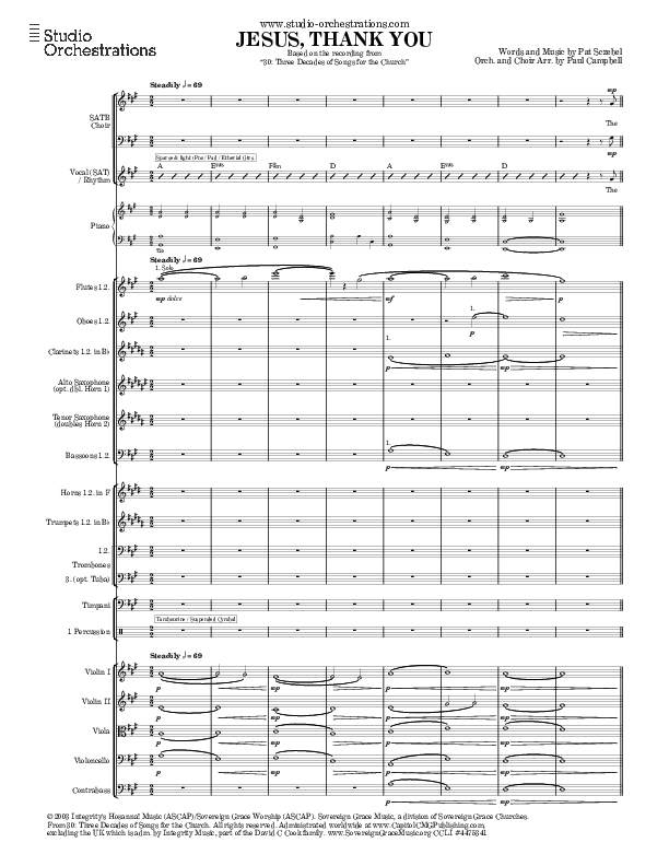 Jesus Thank You Conductor's Score (Brook Hills Music / Sovereign Grace)