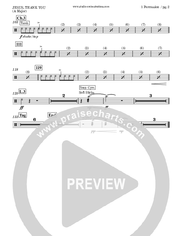 Jesus Thank You Percussion (Brook Hills Music / Sovereign Grace)