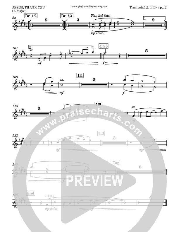 Jesus Thank You Trumpet 1,2 (Brook Hills Music / Sovereign Grace)