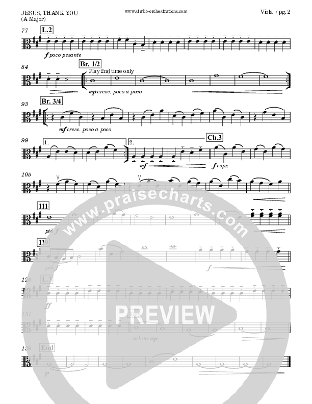 Jesus Thank You Viola (Brook Hills Music / Sovereign Grace)