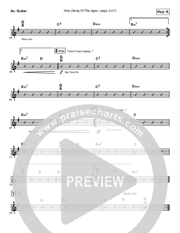 Holy (Song Of The Ages) Acoustic Guitar (The Belonging Co / Andrew Holt)