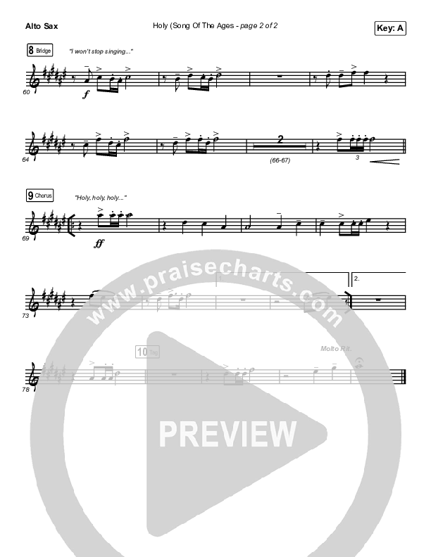 Holy (Song Of The Ages) Alto Sax (The Belonging Co / Andrew Holt)