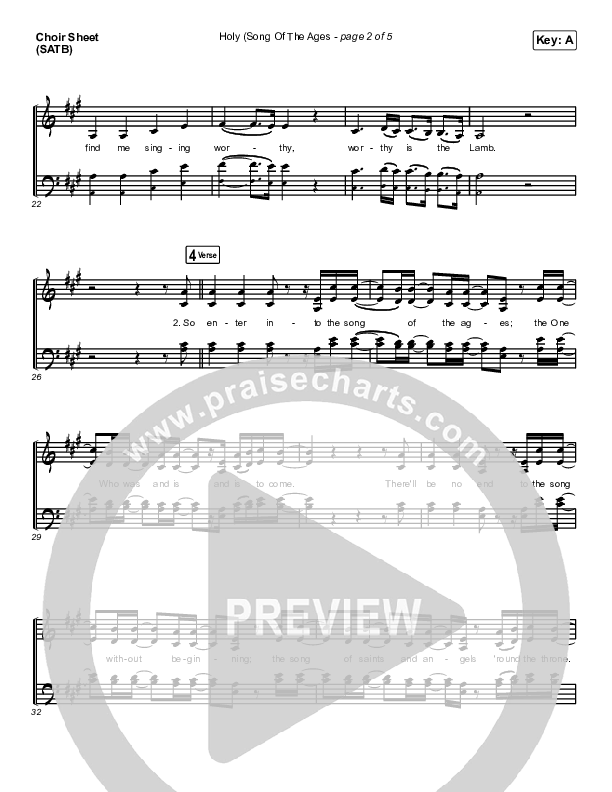 Holy (Song Of The Ages) Choir Vocals (SATB) (The Belonging Co / Andrew Holt)