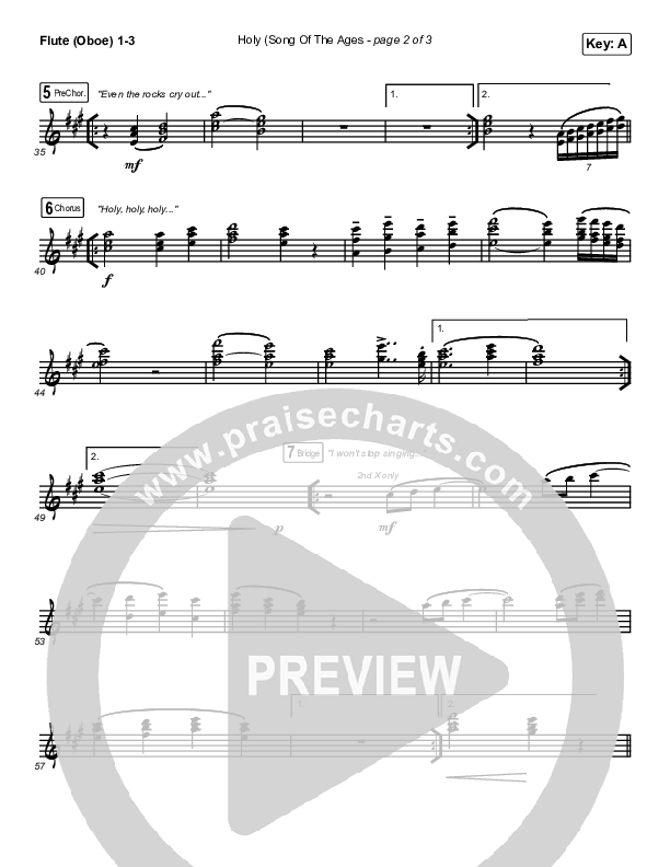 Holy (Song Of The Ages) Flute/Oboe 1/2/3 (The Belonging Co / Andrew Holt)
