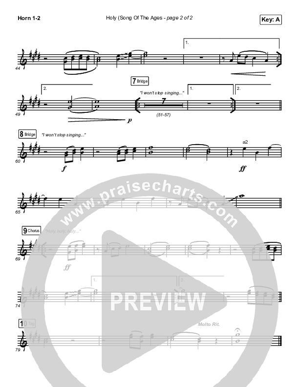 Holy (Song Of The Ages) French Horn 1/2 (The Belonging Co / Andrew Holt)