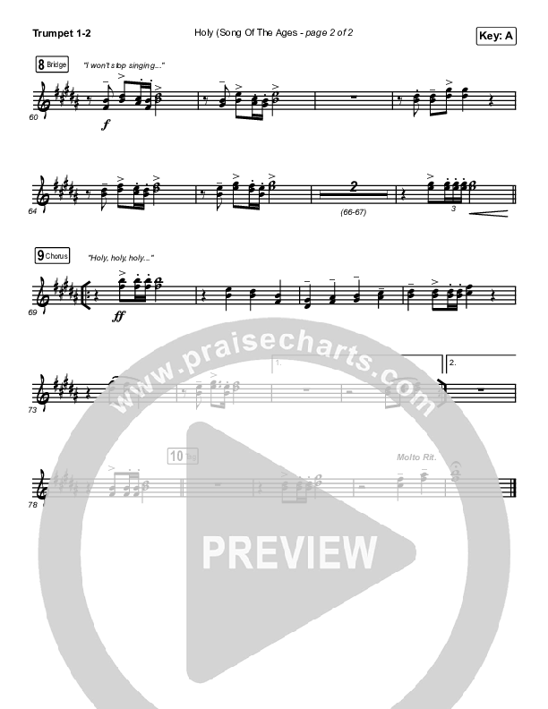 Holy (Song Of The Ages) Trumpet 1,2 (The Belonging Co / Andrew Holt)