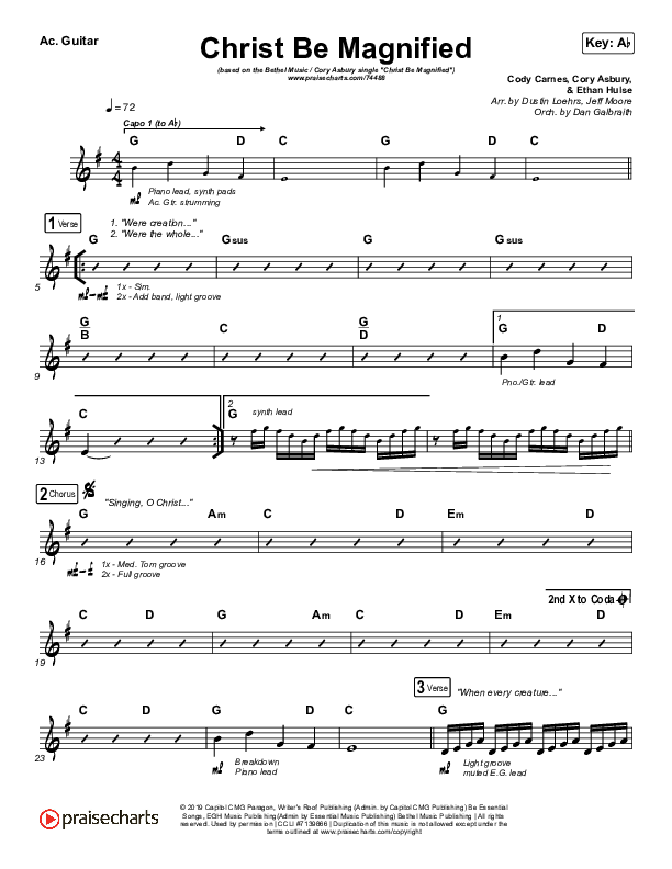 Christ Be Magnified (Live) Acoustic Guitar (Bethel Music / Cory Asbury)