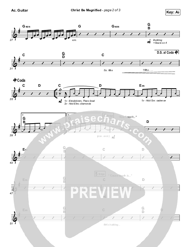 Christ Be Magnified (Live) Acoustic Guitar (Bethel Music / Cory Asbury)