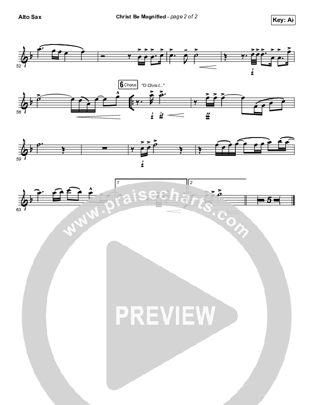Christ Be Magnified (Live) Alto Sax (Bethel Music / Cory Asbury)