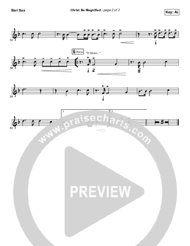 Christ Be Magnified (Live) Bari Sax (Bethel Music / Cory Asbury)