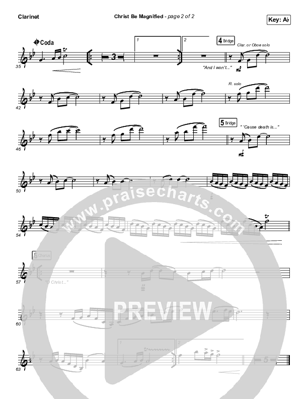 Christ Be Magnified (Live) Clarinet (Bethel Music / Cory Asbury)