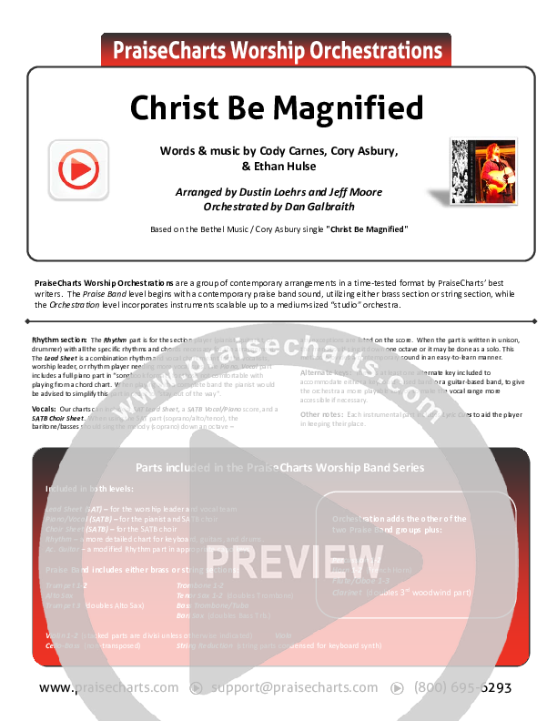 Christ Be Magnified (Live) Orchestration (Bethel Music / Cory Asbury)