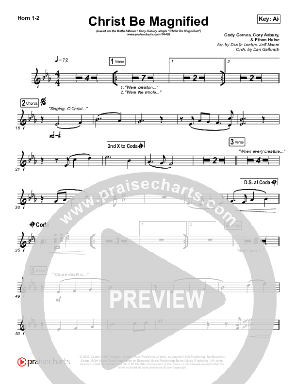 Christ Be Magnified (Live) Brass Pack (Bethel Music / Cory Asbury)