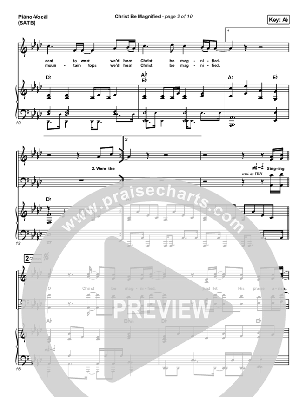 Christ Be Magnified (Live) Piano/Vocal Pack (Bethel Music / Cory Asbury)