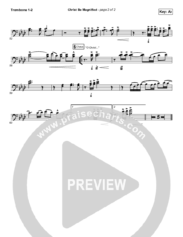 Christ Be Magnified (Live) Trombone 1/2 (Bethel Music / Cory Asbury)