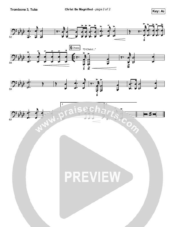 Christ Be Magnified (Live) Trombone 3/Tuba (Bethel Music / Cory Asbury)