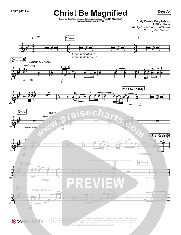 Christ Be Magnified (Live) Brass Pack (Bethel Music / Cory Asbury)