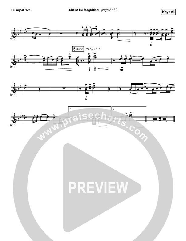 Christ Be Magnified (Live) Trumpet 1,2 (Bethel Music / Cory Asbury)