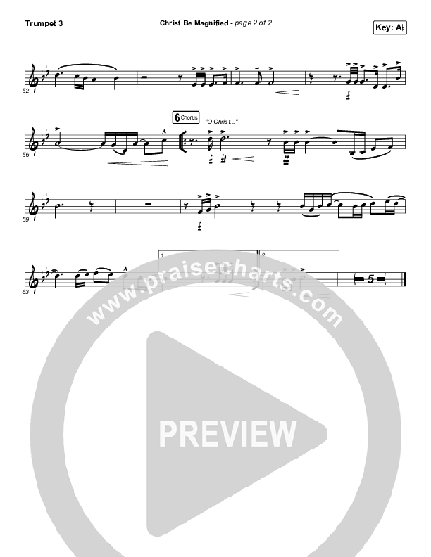 Christ Be Magnified (Live) Trumpet 3 (Bethel Music / Cory Asbury)