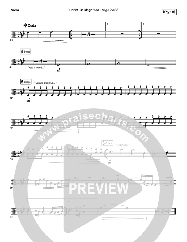 Christ Be Magnified (Live) Viola (Bethel Music / Cory Asbury)